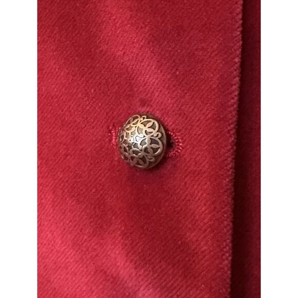Talbots Women's 10 Petite Velvet Blazer Jacket Red Wine Buttons Pockets - Picture 7 of 13